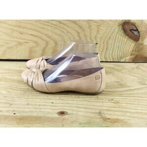 Born Shoes Women 8.5M Tan Beige Leather Slip On Ballet Flats